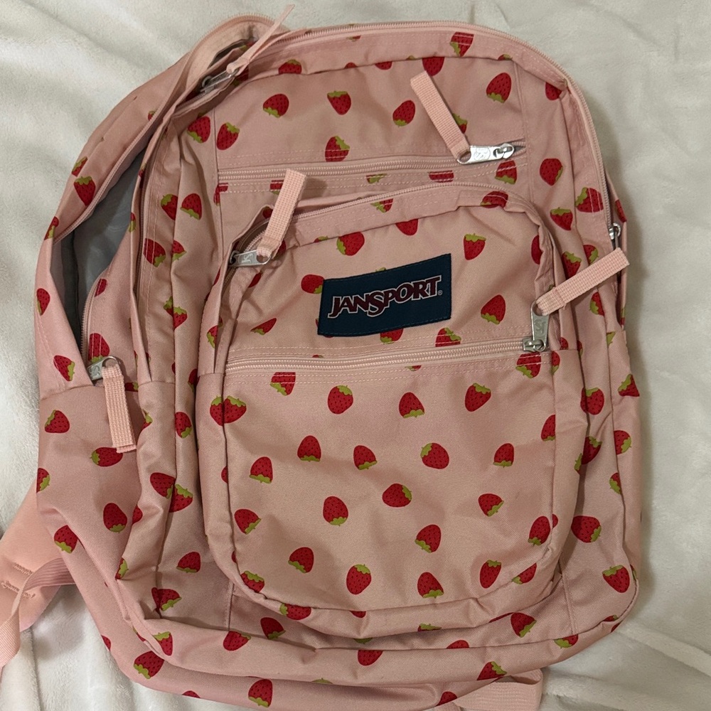 Jansport Backpack with Strawberry Design